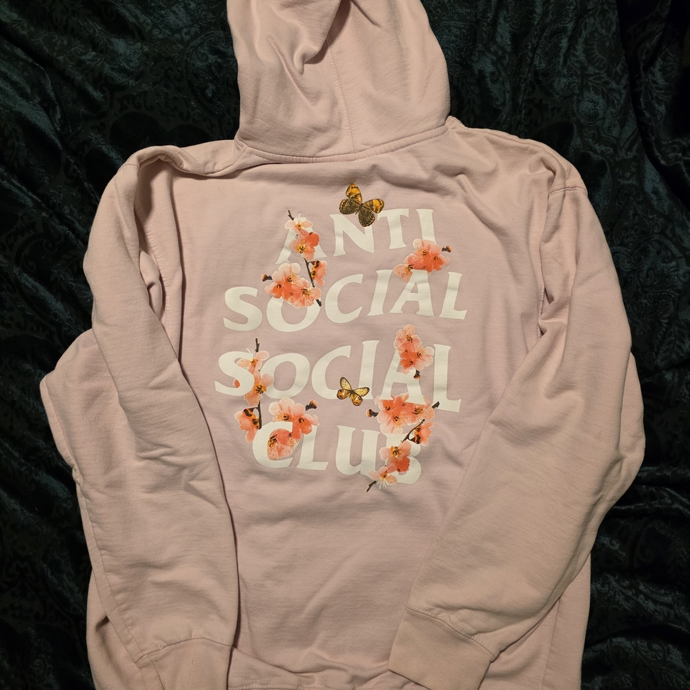 Anti Social Social Club Kkoch Pink Hoodie Sz L